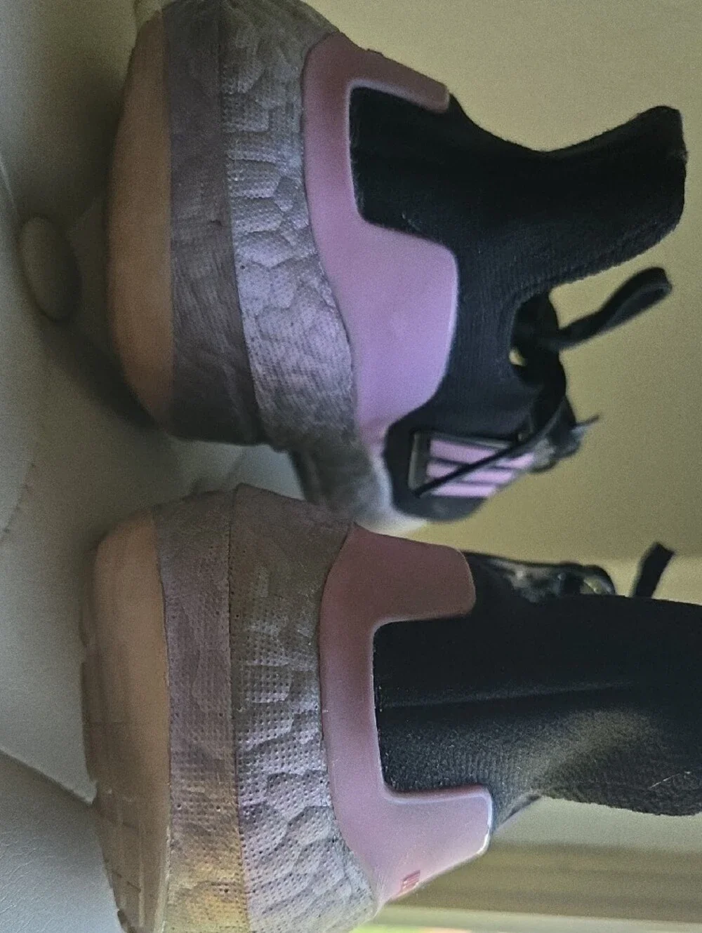 adidas Black and Light Pink Ultraboost Sneakers